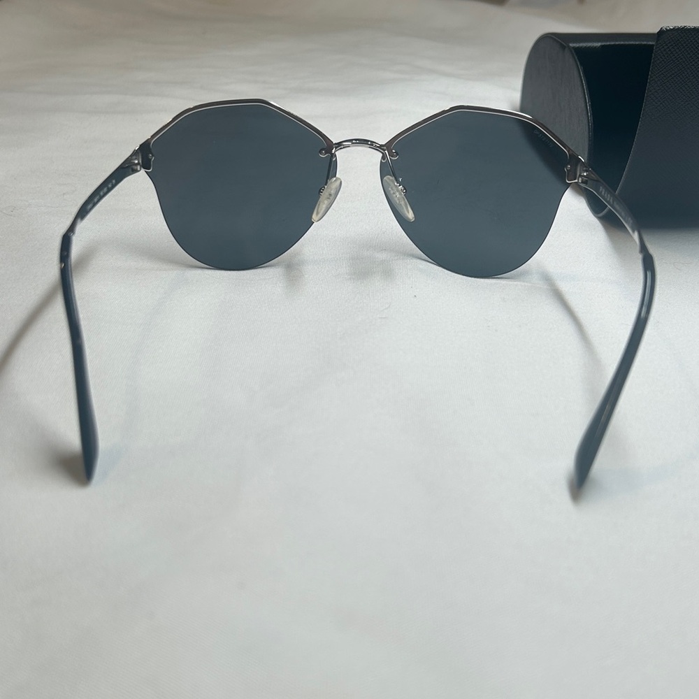 Prada Black Geometric Sunglasses with Case Authentic Made in Italy 66-15-140 - Picture 5 of 8